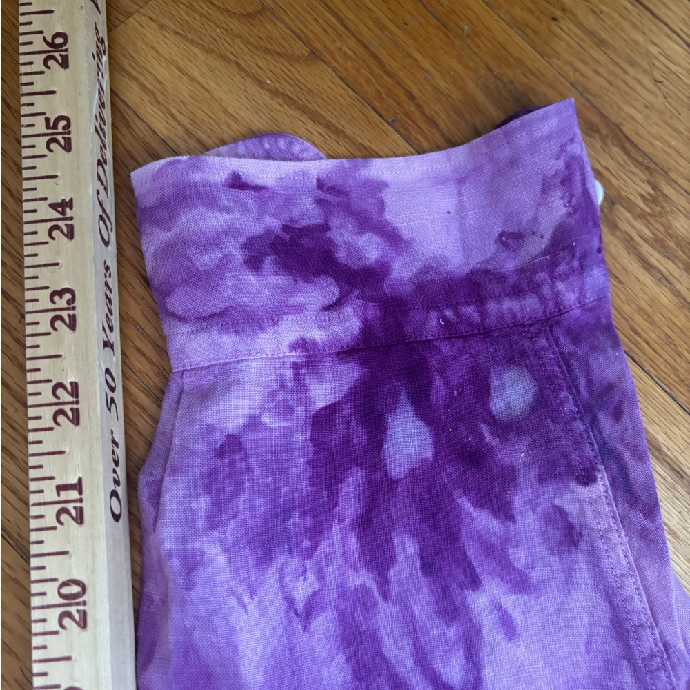 Kiwi Purple Casual Button Down Shirt with Tie-Dye Design - Picture 9 of 16